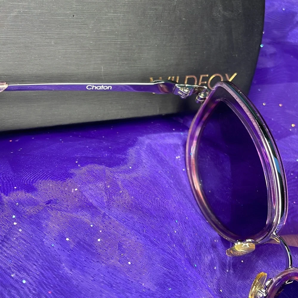 🎉Wildfox 💥RARE💥 Chaton Purple Sunglasses EUC - Picture 10 of 14